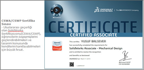 solidworks sertifikası